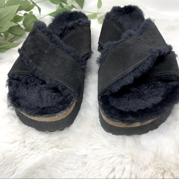 Birkenstock Platform Daytona Leather Sandals 39 8 - 8.5 fur Birkenstock slides - Picture 5 of 12